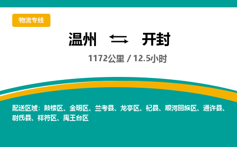 溫州到開封順河回族區(qū)物流專線