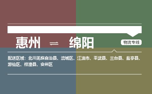 惠州到綿陽游仙區(qū)物流公司